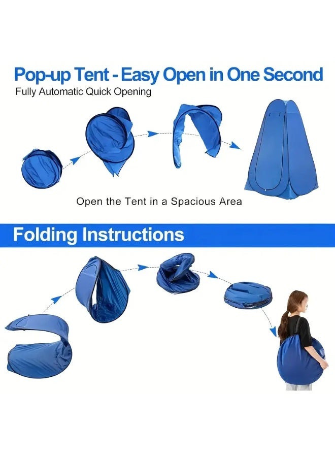 Oakura Pop-Up Toilet Tent – Portable Privacy Shelter in Blue - Image 3