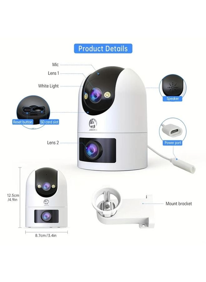 HK02 Dual 3MP HD PTZ Outdoor Security Camera with 2 Way Audio Motion Detection Night Vision - Image 3