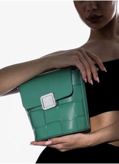 Haute Sauce Solid Interlock Regular Vegan Leather Sling Bag with Detachable Strap For Women  - Image 3