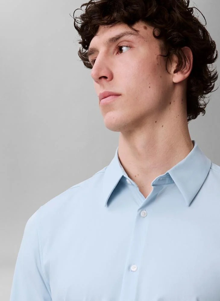 Calvin Klein Niagara Mist Casual Long Sleeve Slim Fit Shirt for Men | Best Price UAE