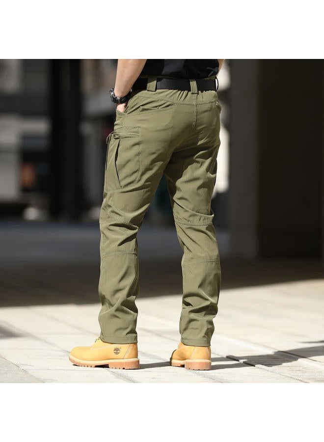 FLYFIREFLY Men's Tactical Cargo Pants Water Resistant Ripstop Outdoor Quick Dry Hiking Work Pants with Pockets(No Belt), Green, 34 - Image 4