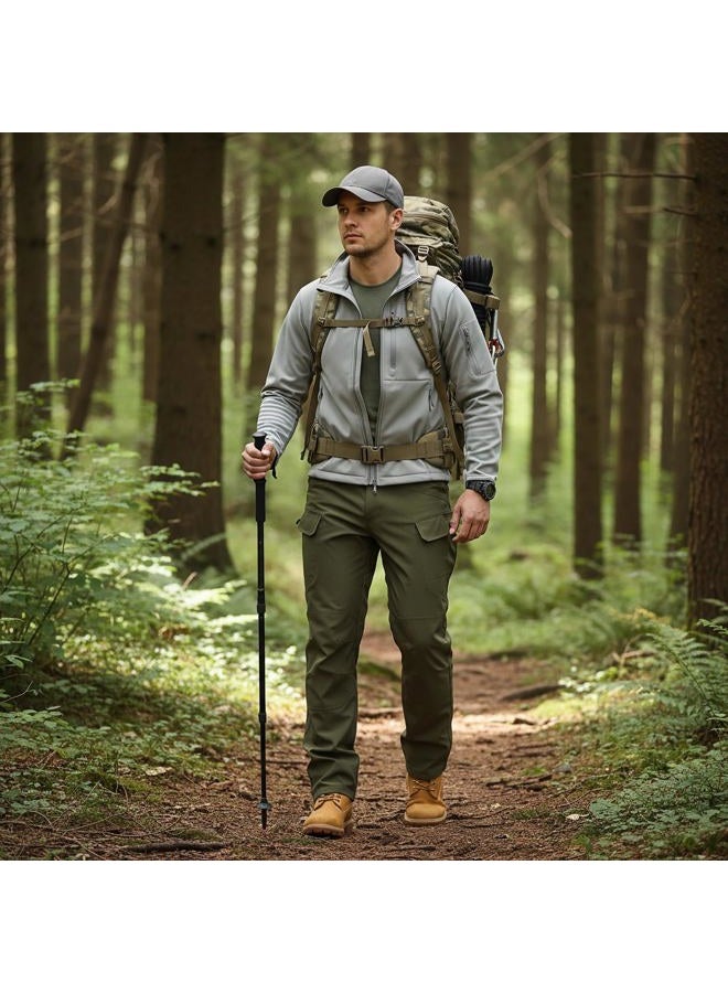 FLYFIREFLY Men's Tactical Cargo Pants Water Resistant Ripstop Outdoor Quick Dry Hiking Work Pants with Pockets(No Belt), Green, 34 - Image 3