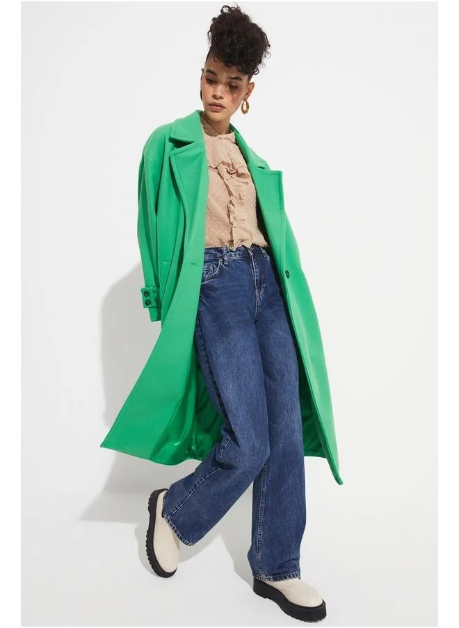 جون June Oversize Double Breasted Coat Green