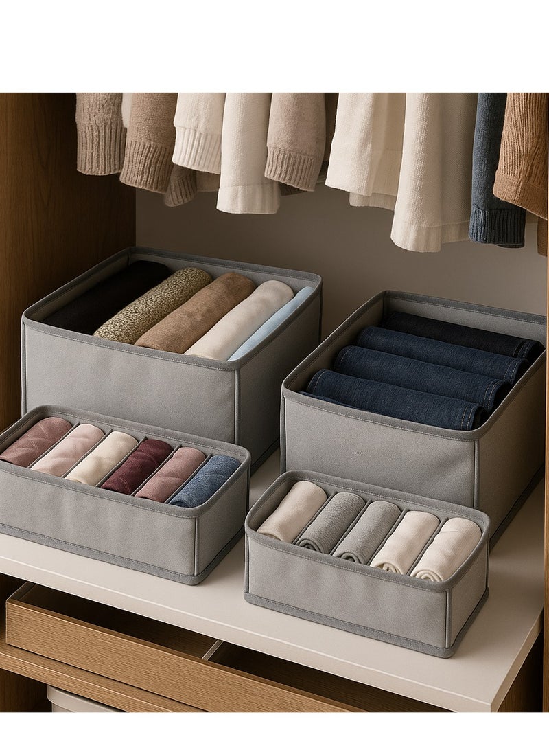 ALMUFARREJ Clothes Storage Organizer with Dividers for Storing Folded Clothes, Jeans, T-Shirts, Socks, Leggings 