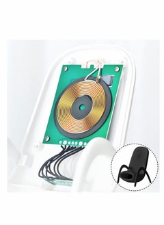 Excefore Wireless Charger,Portable Mini Chair Wireless Charger Supply for All Phones,Multipurpose Phone Stand with Musical Speaker Function,USB Cable Power Bank-White  - Image 5