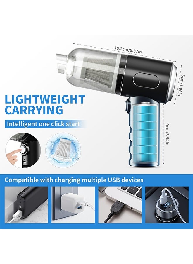 3 in 1 Keyboard Vacuum Cleaner, 12000PA High Power Handheld Car Vacuum, Cordless Portable Mini Table Vacuum Cleaner, Compressed Air Duster Keyboard Cleaner for Car,Desktop, Pet Hair Cleaning - Image 2