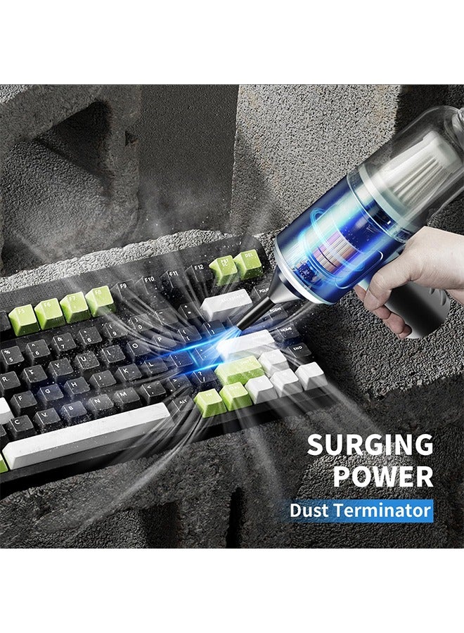 3 in 1 Keyboard Vacuum Cleaner, 12000PA High Power Handheld Car Vacuum, Cordless Portable Mini Table Vacuum Cleaner, Compressed Air Duster Keyboard Cleaner for Car,Desktop, Pet Hair Cleaning - Image 5