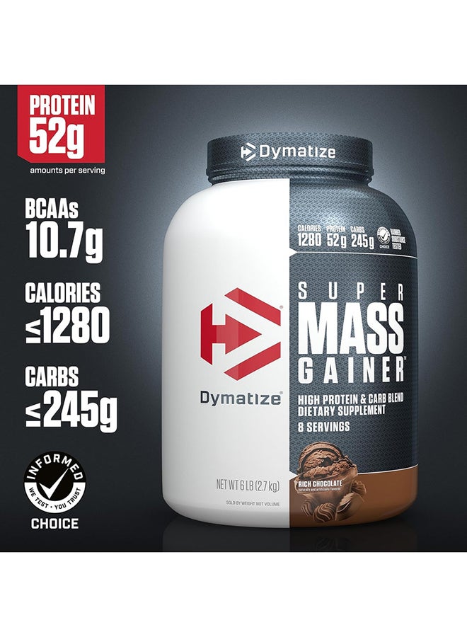 ديماتيز مسحوق بروتين سوبر ماس جينر بنكهة الشوكولاتة الغنية بوزن 6 رطل - Image 3