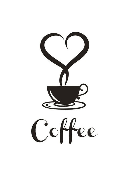 Coffee Cup Pattern Wall Sticker 12.5*14cm
