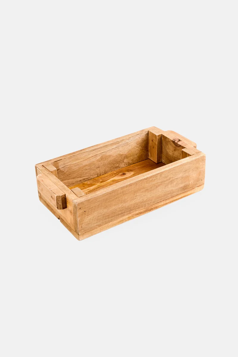 Muy Mucho Wood Storage Basket , Tan