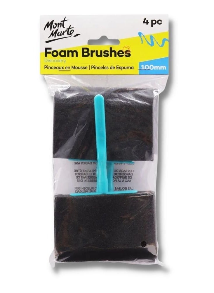 Montmarte MM Foam Hobby Brush Poly Bag 100mm - 4PC