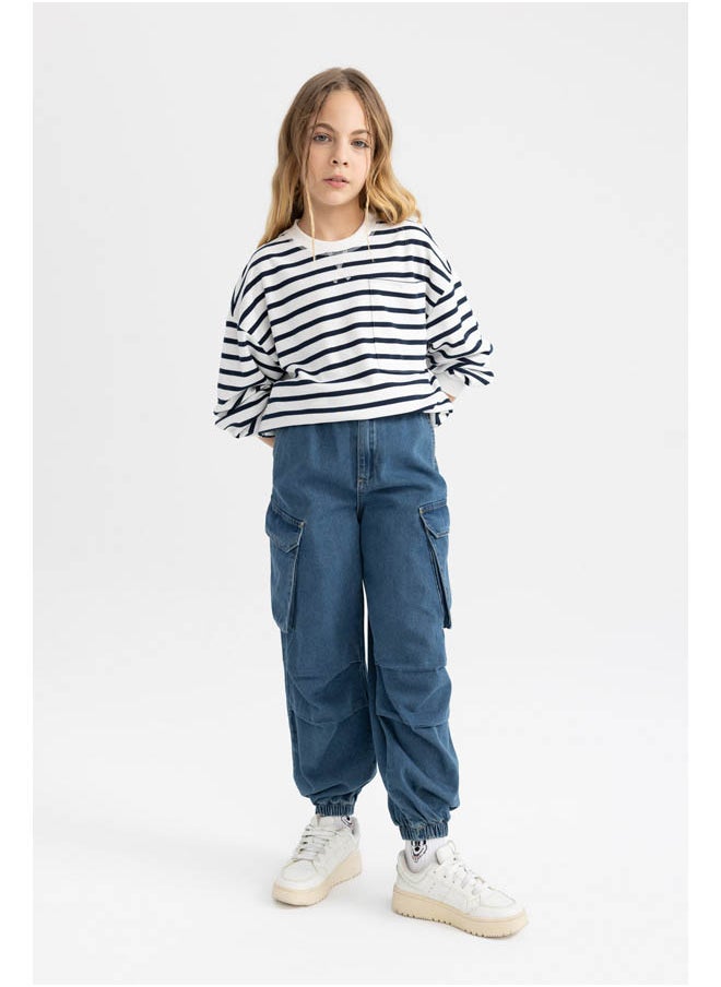 DeFacto - Girl Regular Fit Crew Neck Long Sleeve Knitted Sweat Shirt - Image 1
