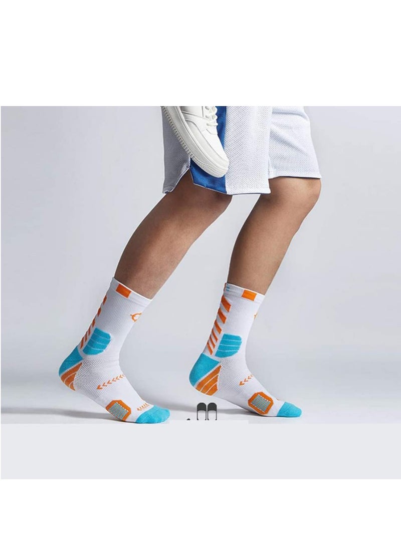 SYOSI Basketball Socks for Men Running Training Boys Compression Cotton Sock Men's Athletic Crew Socks Performance Thick Cushioned Sport Lightweight and Breathable 5 Pairs  - Image 5