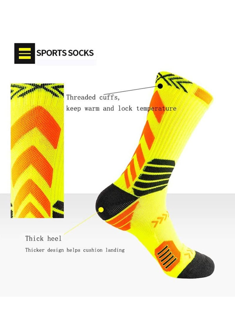 Basketball Socks for Men Running Training Boys Compression Cotton Sock Men's Athletic Crew Socks Performance Thick Cushioned Sport Lightweight and Breathable 5 Pairs