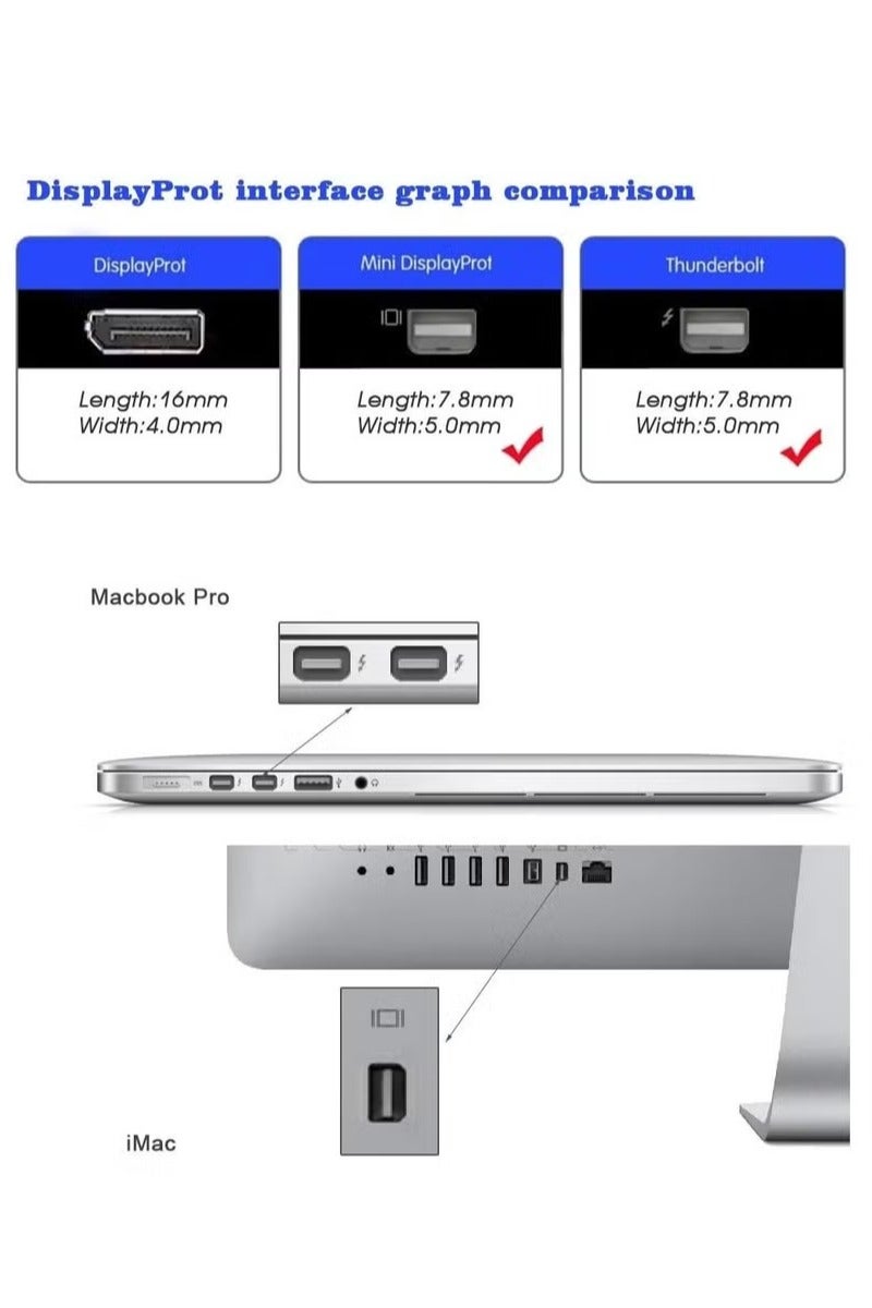 أوميكسبرو كابل محول Thunderbolt Mini Display DP ذكر إلى HDMI أنثى لجهاز Mac MacBook Pro Air - Image 4