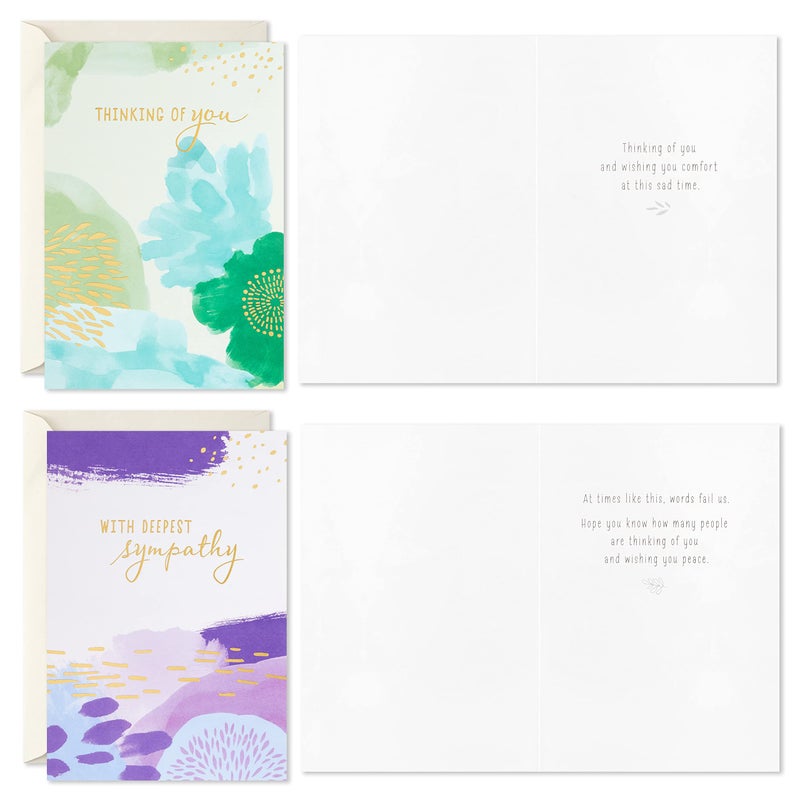 Hallmark Sympathy Cards Assortment  Abstract Watercolor (16 Assorted Thinking of You Cards with Envelopes) - Image 4
