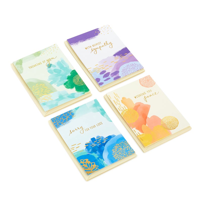 Hallmark Sympathy Cards Assortment  Abstract Watercolor (16 Assorted Thinking of You Cards with Envelopes) - Image 3