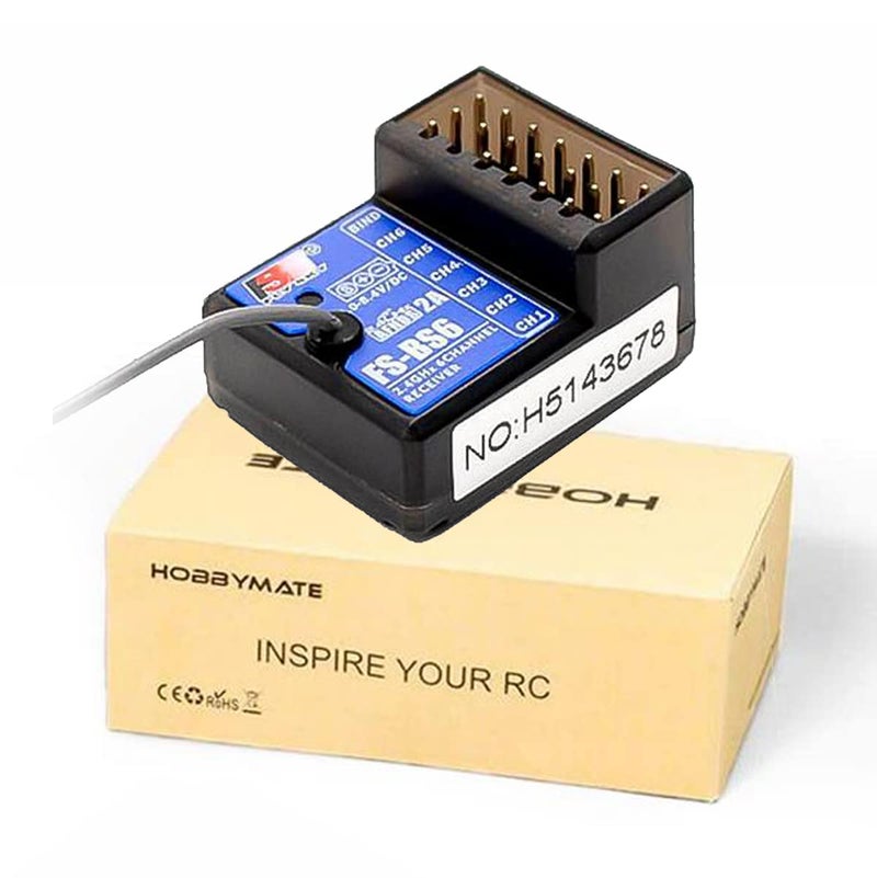 HOBBYMATE Flysky FSBS6 Receiver for FSGT5 Rc Car Radio TransmitterRemote Controller 6 Channels with Gyro Stabilization System - Image 2