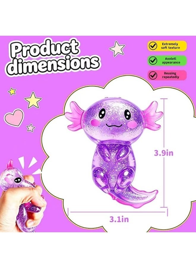 Western Mountains Axolotls Squishies Fidget Stress Ball,Cute Squishies Axolotls Toy,Easter Basket Stuffers, Stress Ball Squeeze Toys for Stress Relief (Purple) - Image 4