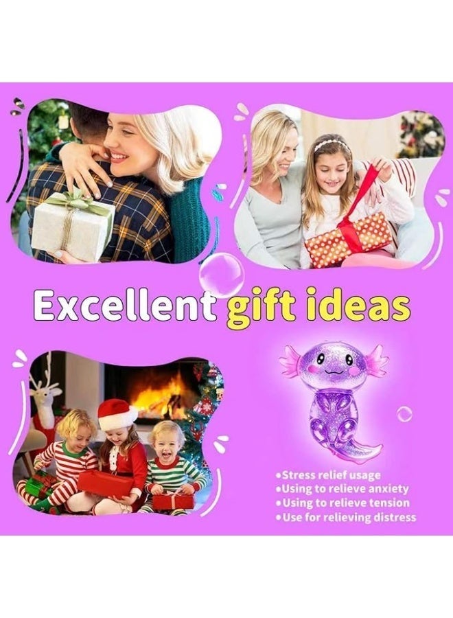 Western Mountains Axolotls Squishies Fidget Stress Ball,Cute Squishies Axolotls Toy,Easter Basket Stuffers, Stress Ball Squeeze Toys for Stress Relief (Purple) - Image 3