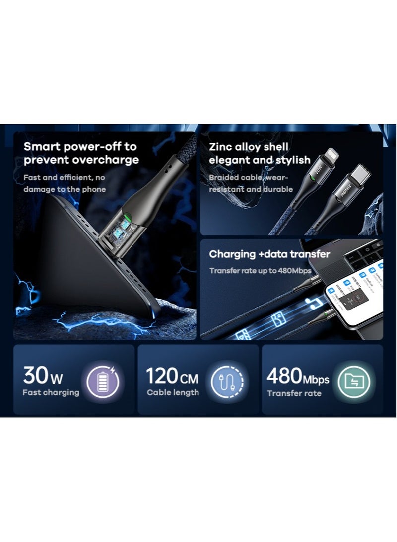 REMAX Ultra-Fast 30W Smart Charging Cable with Advanced Safety Features for iPhone models - Image 4