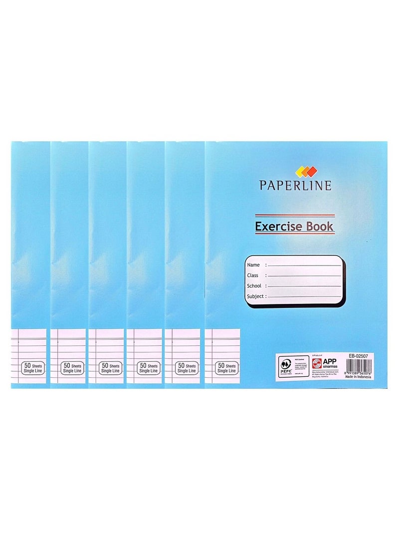 6-Piece Single Line Exercise Book 50sheets - pzsku/Z938A3E954A2E025AF5A2Z/45/_/1693821539/1c7ed7be-3912-417f-956b-5881b9c07224