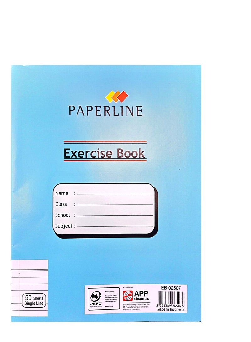 paperline دفتر تمارين خط واحد 6 قطع 50 ورقة - Image 2