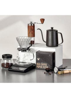 GGEROU 8 in 1 Pour Over Coffee Maker Set, Manual V60 Coffee Machines, Coffee Brewing Tools with Coffee Grinder, Coffee Kettle, Coffee Scale, and Coffee Filters  - Image 1