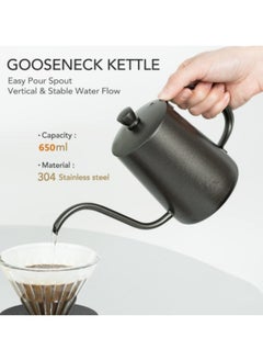 GGEROU 8 in 1 Pour Over Coffee Maker Set, Manual V60 Coffee Machines, Coffee Brewing Tools with Coffee Grinder, Coffee Kettle, Coffee Scale, and Coffee Filters  - Image 5