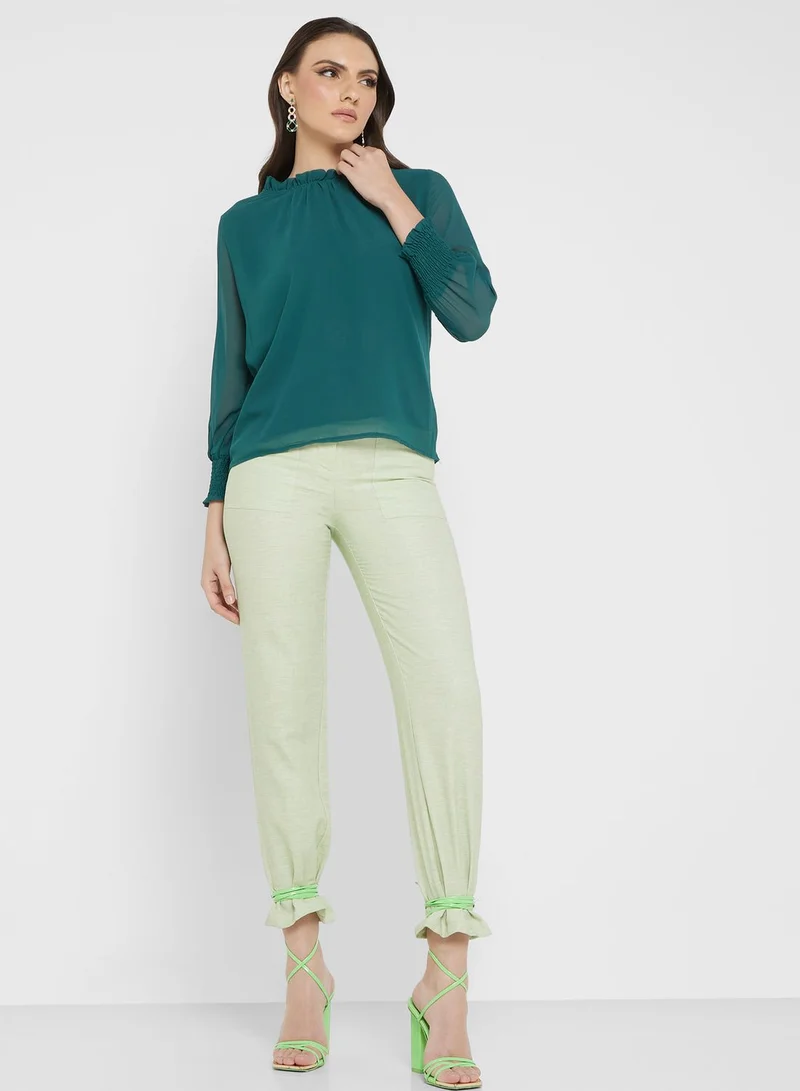 ELLA Sheer Sleeve Top