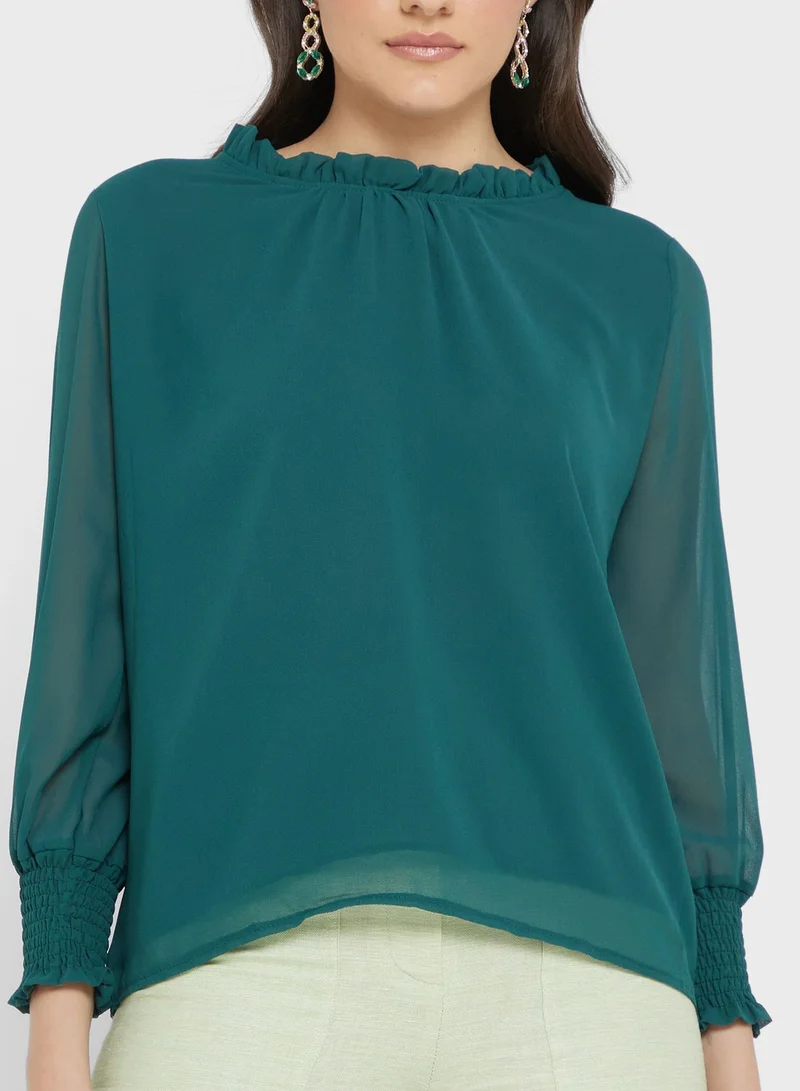 ELLA Sheer Sleeve Top