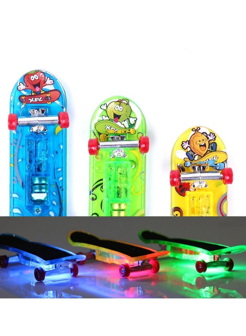 NIBEMINENT Finger Skateboards Novelty Creative Fun Toys LED Lighting Mini Playset Party and Decoration Supplies for Teens Adults (6-Pack) - Image 1
