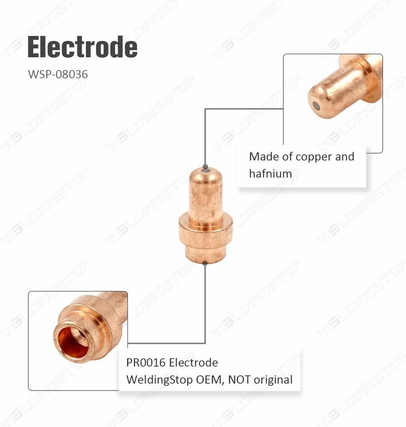 WeldingStop Plasma Electrode Tips Kit Compatible for Eastwood Versa-Cut 40 Cutter Torch 40Amps Trafimet CB50 Plasma Torch - Image 2
