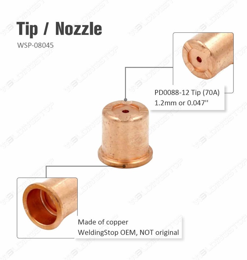 WeldingStop Plasma Electrode Tips Kit Compatible for Eastwood Versa-Cut 40 Cutter Torch 40Amps Trafimet CB50 Plasma Torch - Image 3