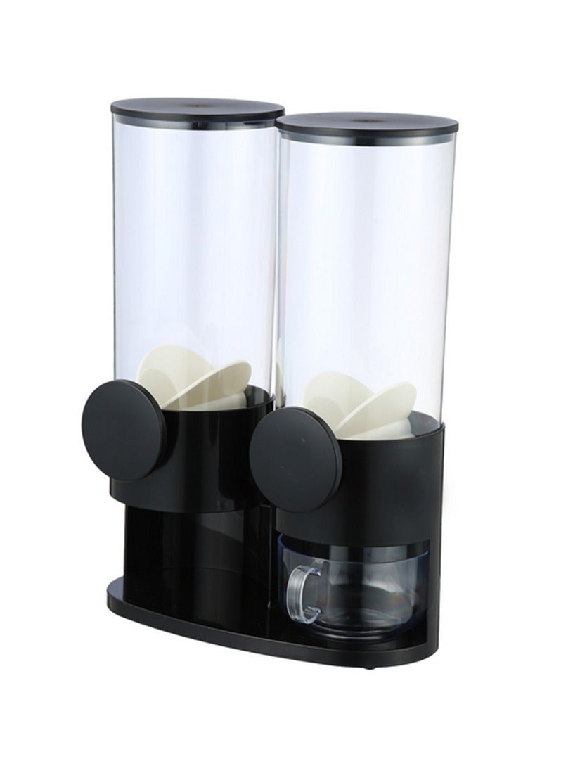 Felli Durable and Sturdy Dual Cereal Dispenser Black and Clear 3000ml - Image 2