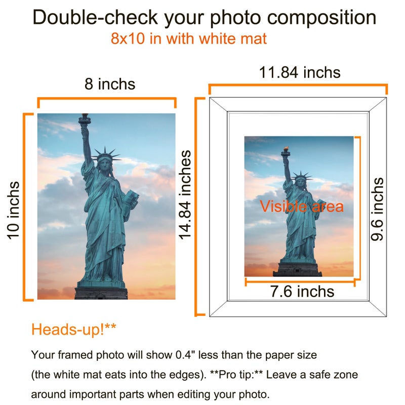 SESEAT 11x14 Picture Frame Set of 10, Display Pictures 8x10 With mat or 11x14 Prints Without Mat, Wall Mounting,Black - Image 3