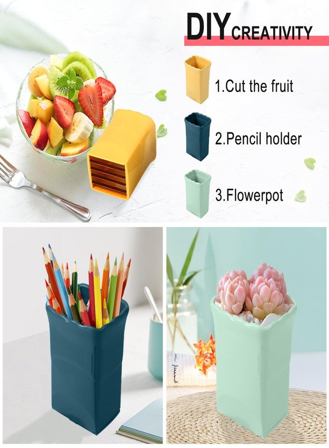 Dokpod 3 Pcs Dokpod Cup Slicer Stainless Steel Strawberry Slicer Banana Slicers Fruit Cutters Multifunctional Soft Fruits and Vegetable Slice Fresh Platter Making - Image 5