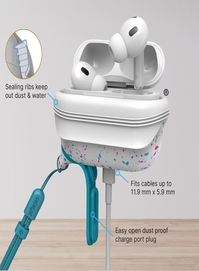 كاتاليست جراب كاتاليست المقاوم للماء والصدمات لسماعات AirPods Pro (الجيل الثاني) إصدار خاص متوافق مع الشحن اللاسلكي، غطاء ناعم الملمس، مع حلقة تعليق (فنفيتي) - Image 4