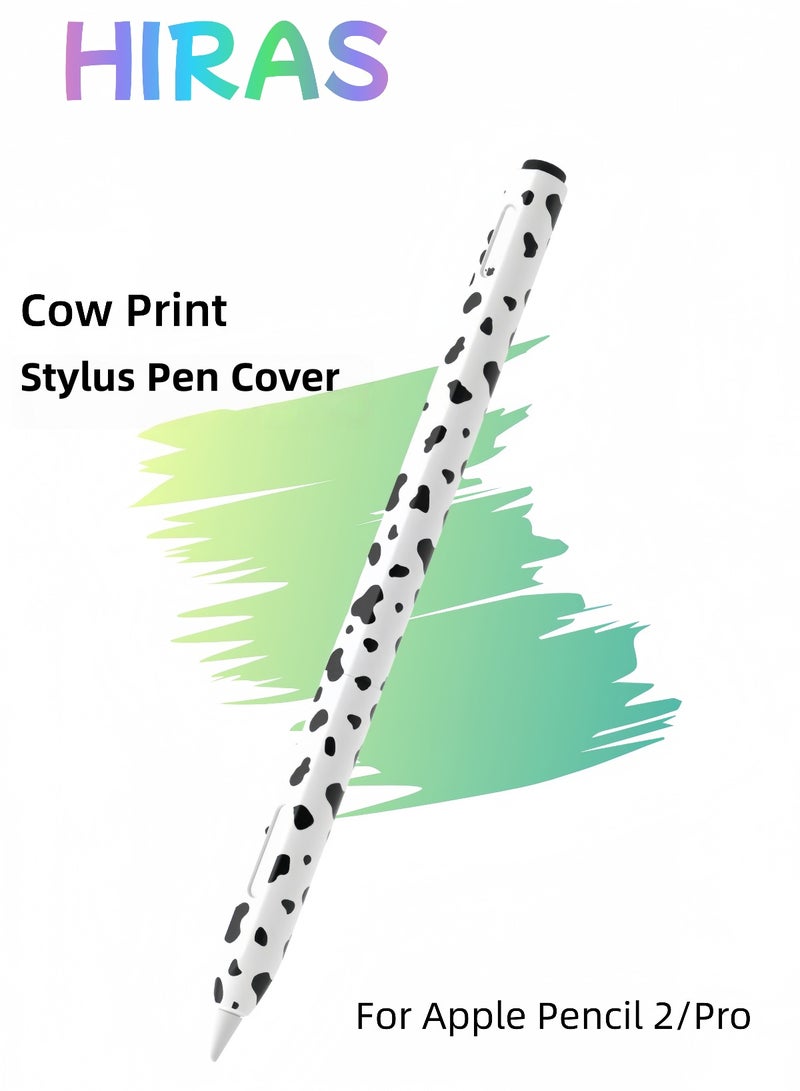 Hiras Stylus Pen Case Digital Pen Sleeve for Apple Pencil 2nd Generation & Apple Pencil Pro - Protective & Anti-Slip Silicone Cover Cow Print Stylus Pen Cover - Image 1