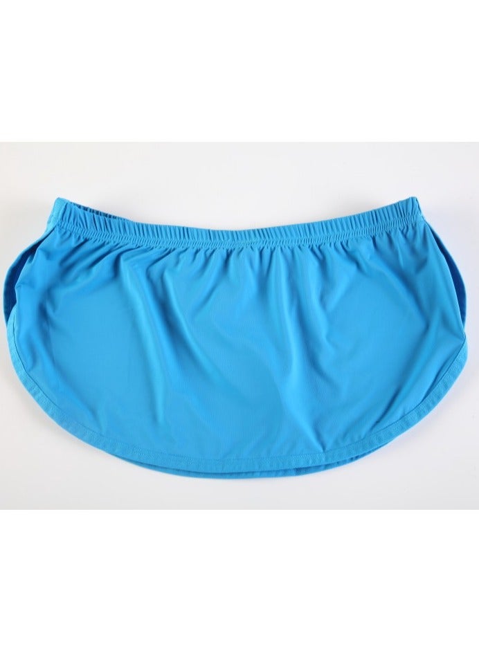 Loquat Men's Physiological Multi-function Flat Angle Foot Split Thong Underwear Blue 