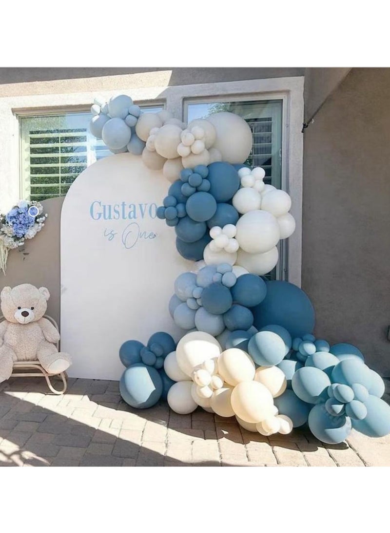 الغبار الأزرق بالون اكليلا من الزهور عدة - 125 قطعة بالون الأزرق قوس عدة ، مع الغبار الأزرق ، الأزرق الطفل ، والرمل الأبيض والأبيض بالون - مثالية للأطفال دش عرس الفتيان عيد ميلاد الديكور - Image 3