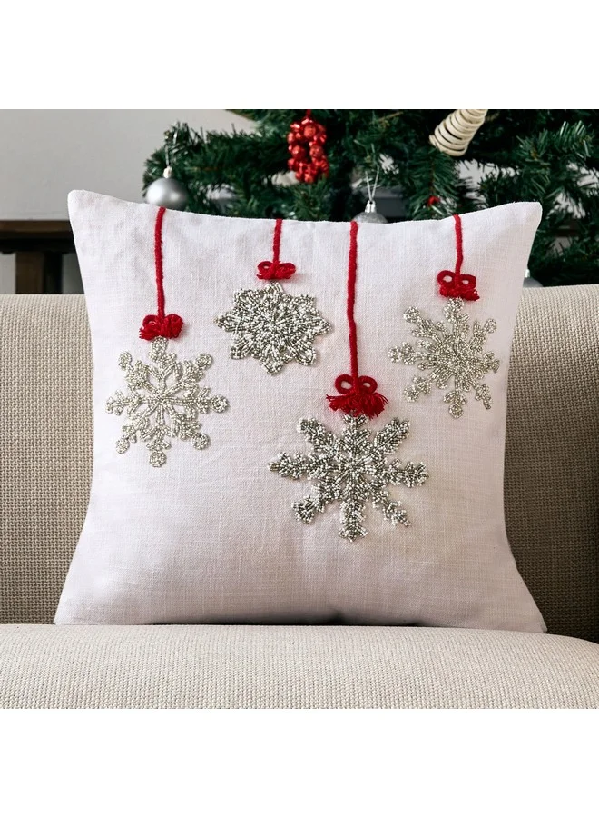Home Box Xmas Hanging Snowflake Filled Cushion 45 x 45 cm