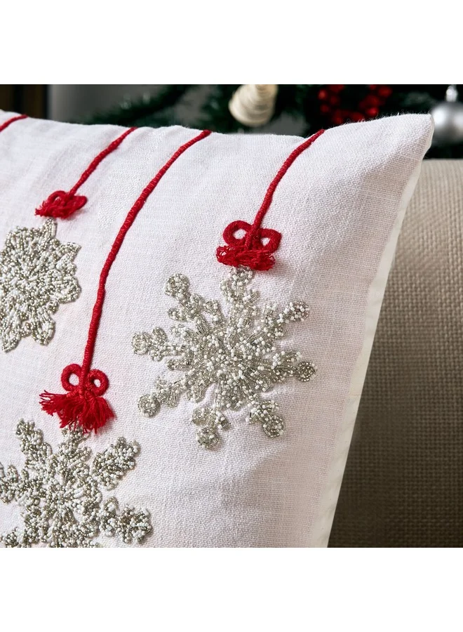 Home Box Xmas Hanging Snowflake Filled Cushion 45 x 45 cm