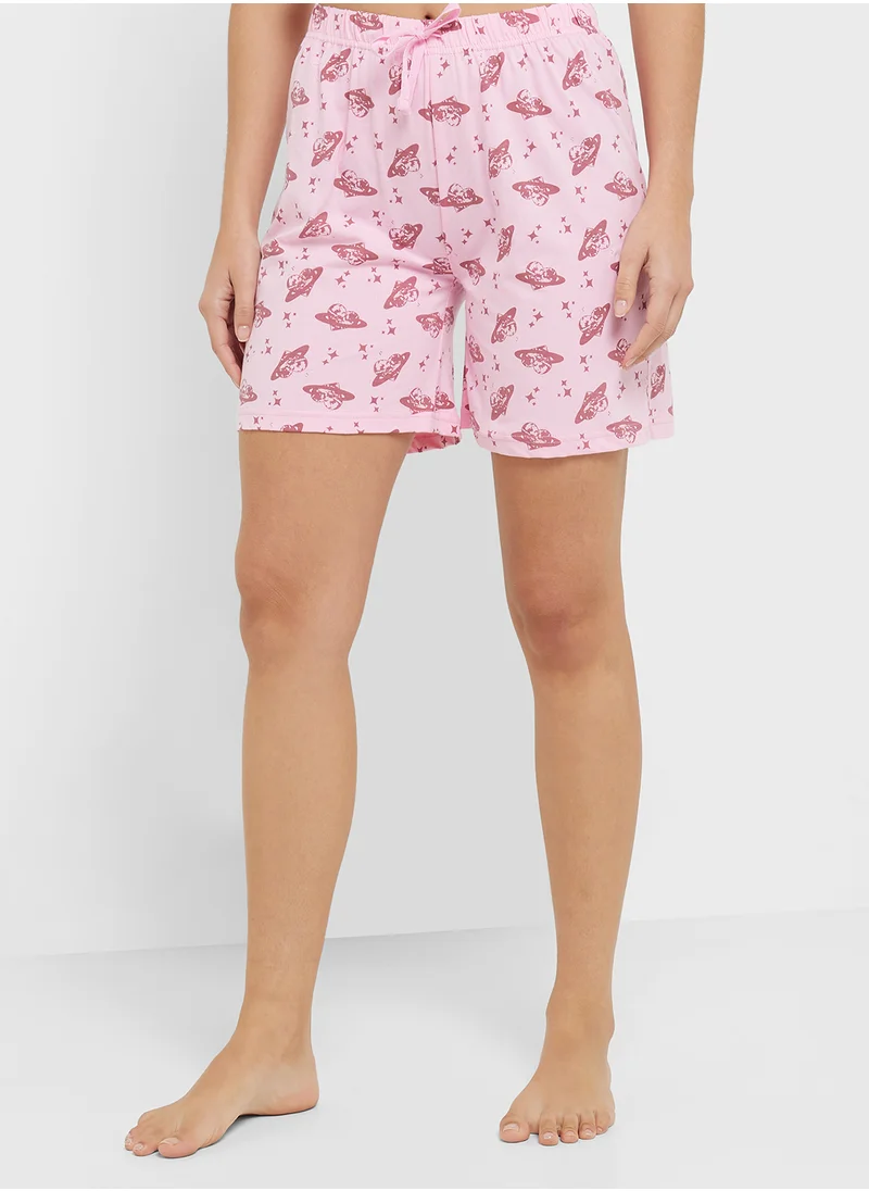 Ginger Cotton Graphic T-Shirt & Short Pj Set