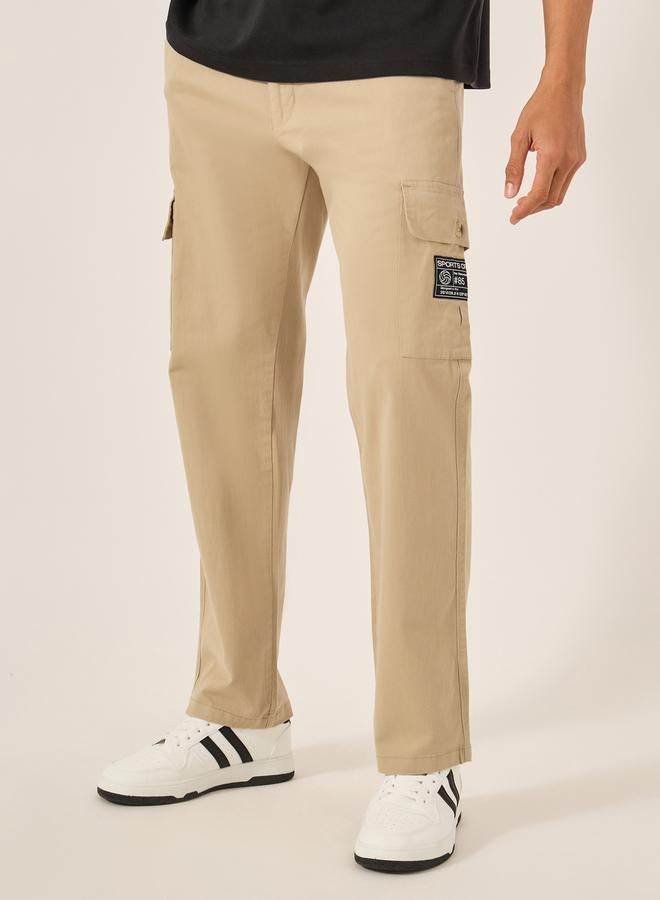 Styli Relaxed Fit Cargo Pants with Badge Detail  - Image 2