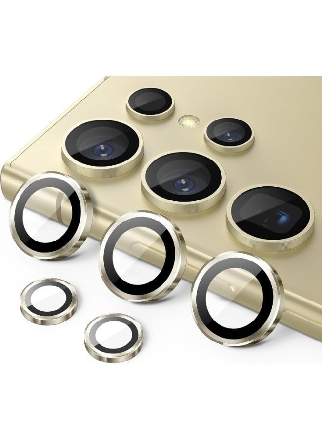 wexon - Camera Lens Protector for Samsung Galaxy S24 Ultra (Gold) Single Ring Cover 9H Tempered Glass HD - Gold - Image 1
