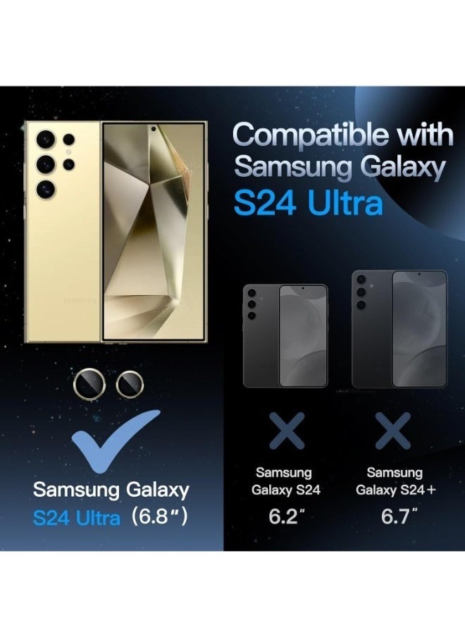 wexon - Camera Lens Protector for Samsung Galaxy S24 Ultra (Gold) Single Ring Cover 9H Tempered Glass HD - Gold - Image 1