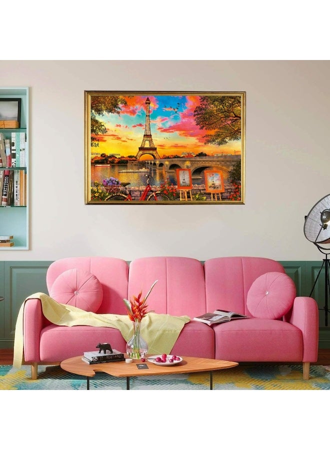 1000-piece puzzle | Twilight Paris Seine-themed Hand-painted style High-quality puzzle game - Family entertainment / Friendship souvenir gift - Image 4