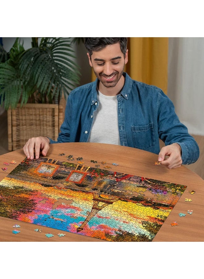 1000-piece puzzle | Twilight Paris Seine-themed Hand-painted style High-quality puzzle game - Family entertainment / Friendship souvenir gift - Image 3