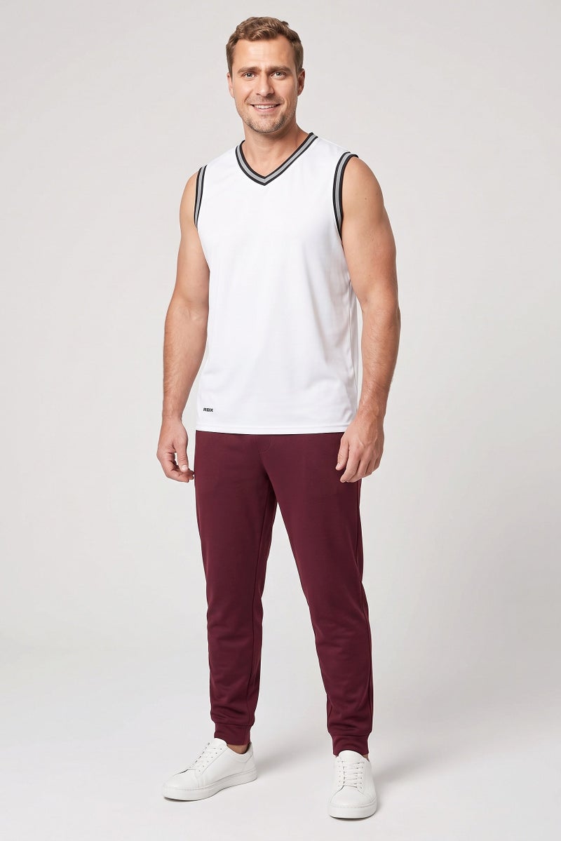 RBX Men Sportswear Fit Sleeveless Basketball Vest, White - Image 2